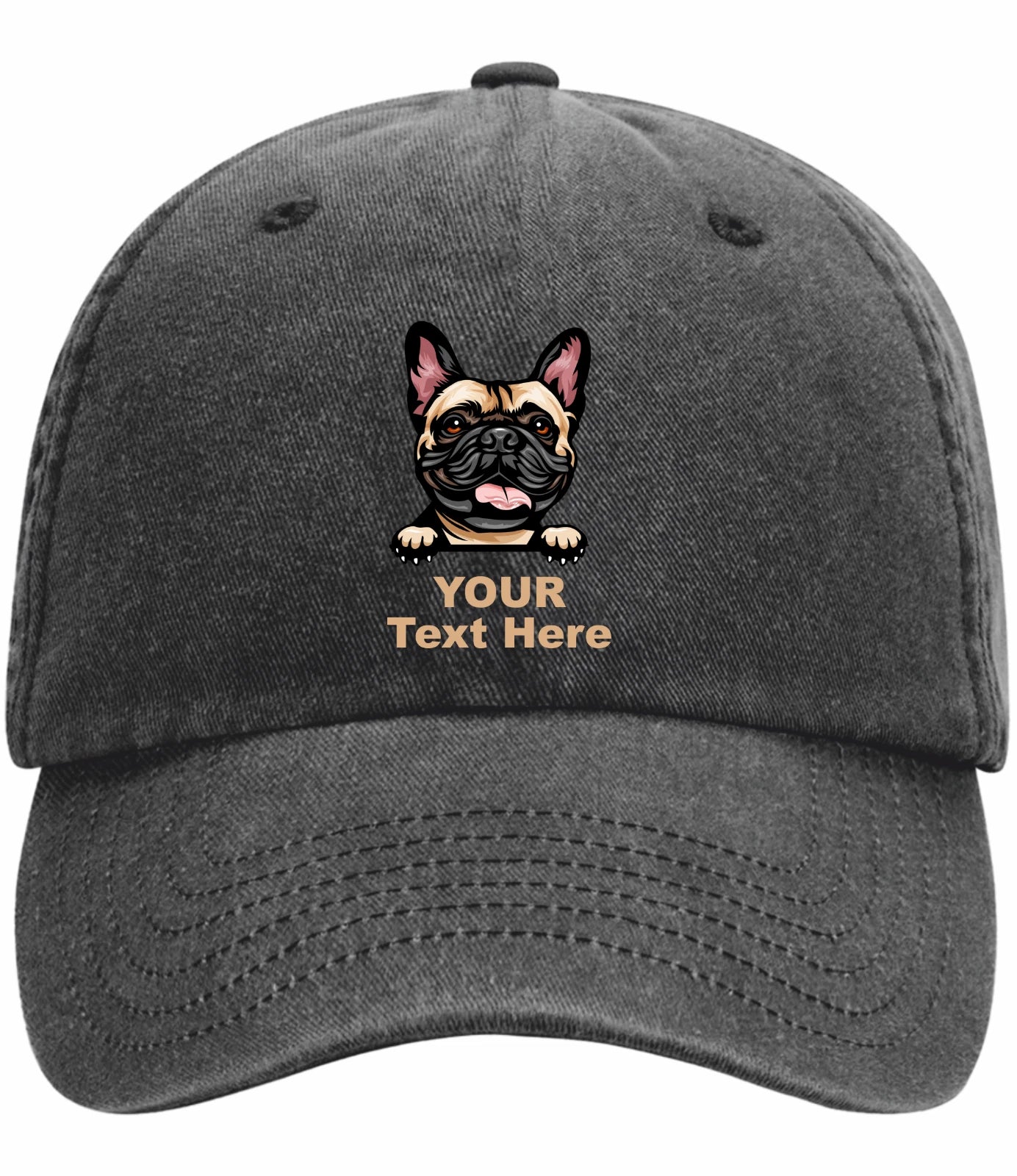 Custom Decorated French Bulldog Image Vintage Low Profile Baseball Cap