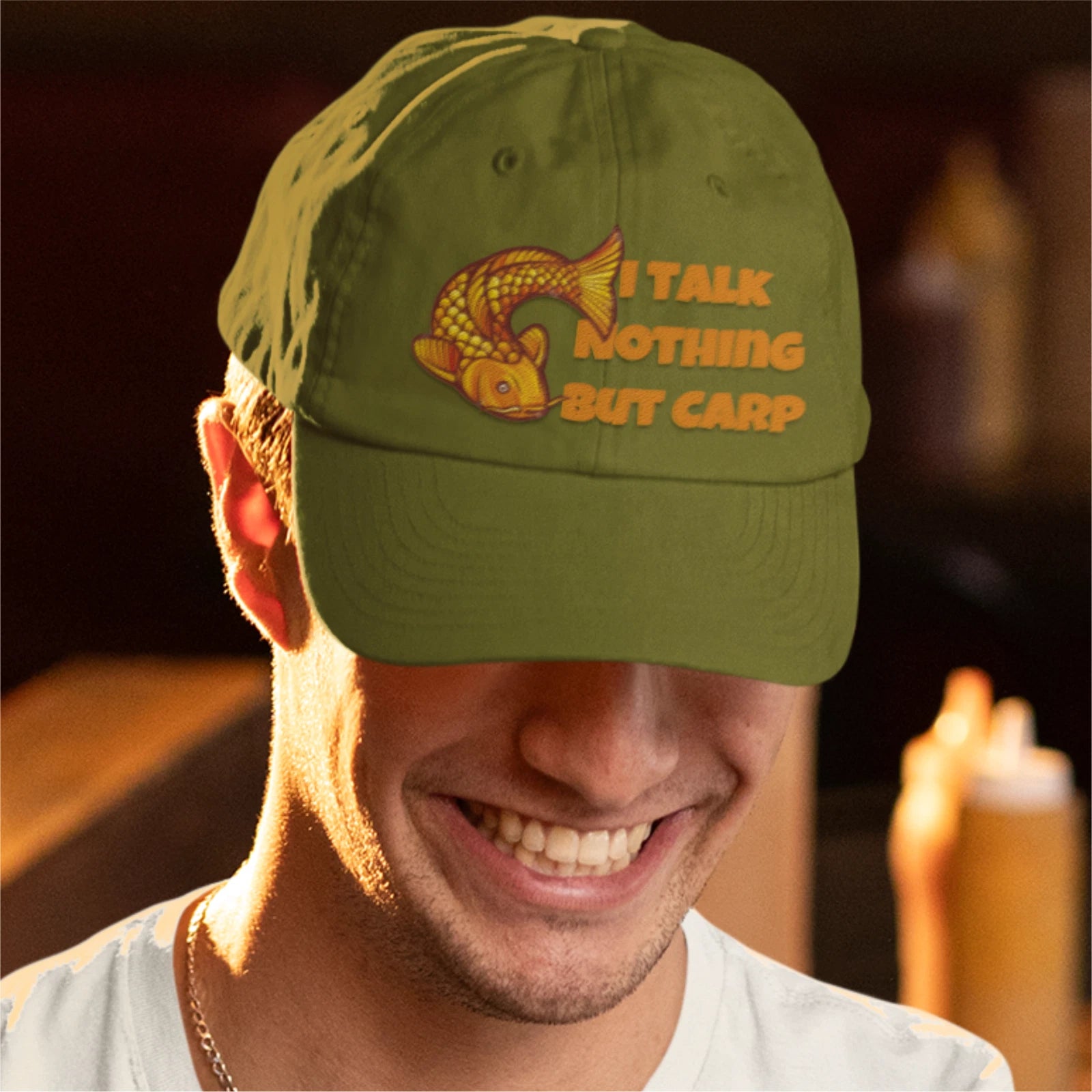 Funny Angling I Talk Nothing But Carp Quality Colour Decorated Baseball Cap