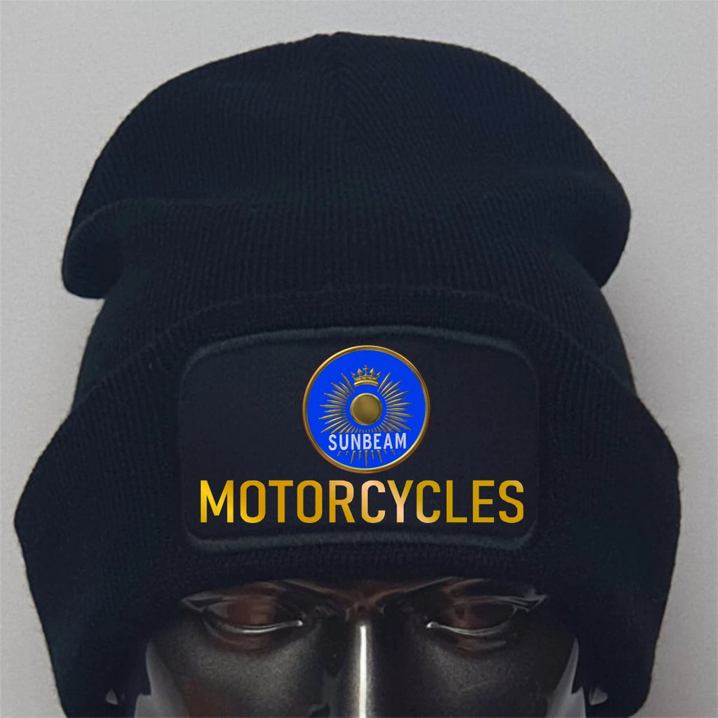 Retro Vintage English Sunbeam Motorcycle knitted Premium Quality Beanie Hat
