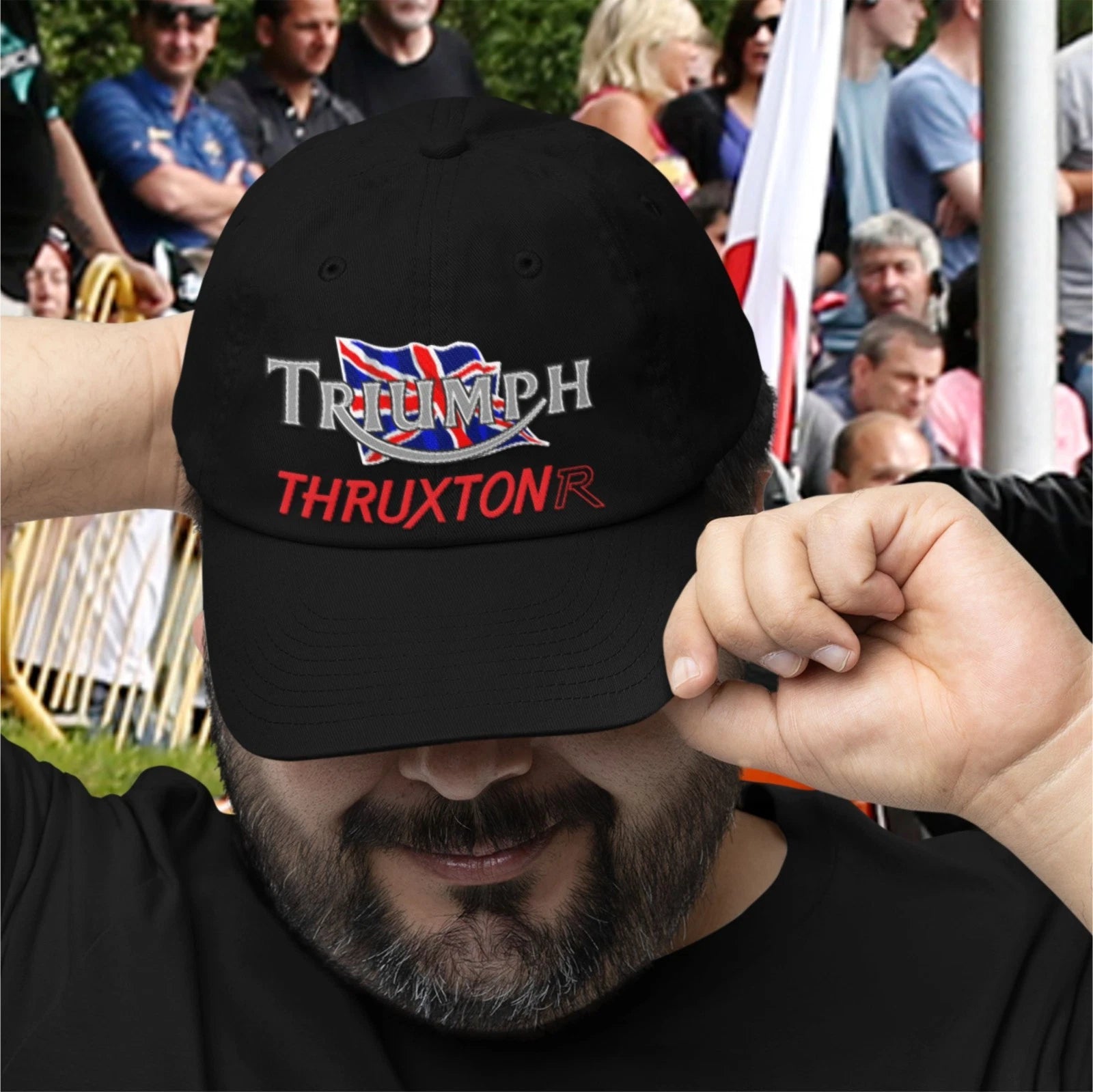 Retro Classic Triumph Thruxton R Motorcycle Logo Biker Baseball Cap