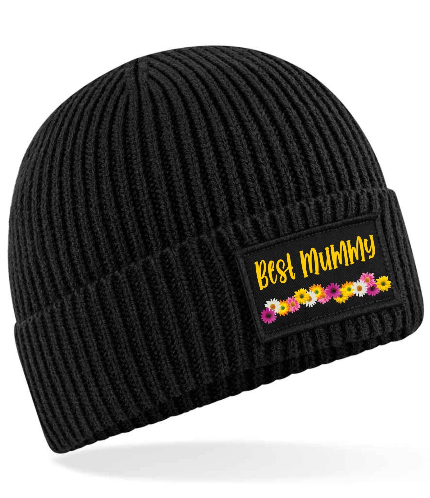 Best Mummy Text Flowers Fashion Beanie warm beanie knitted Premium Quality Gift