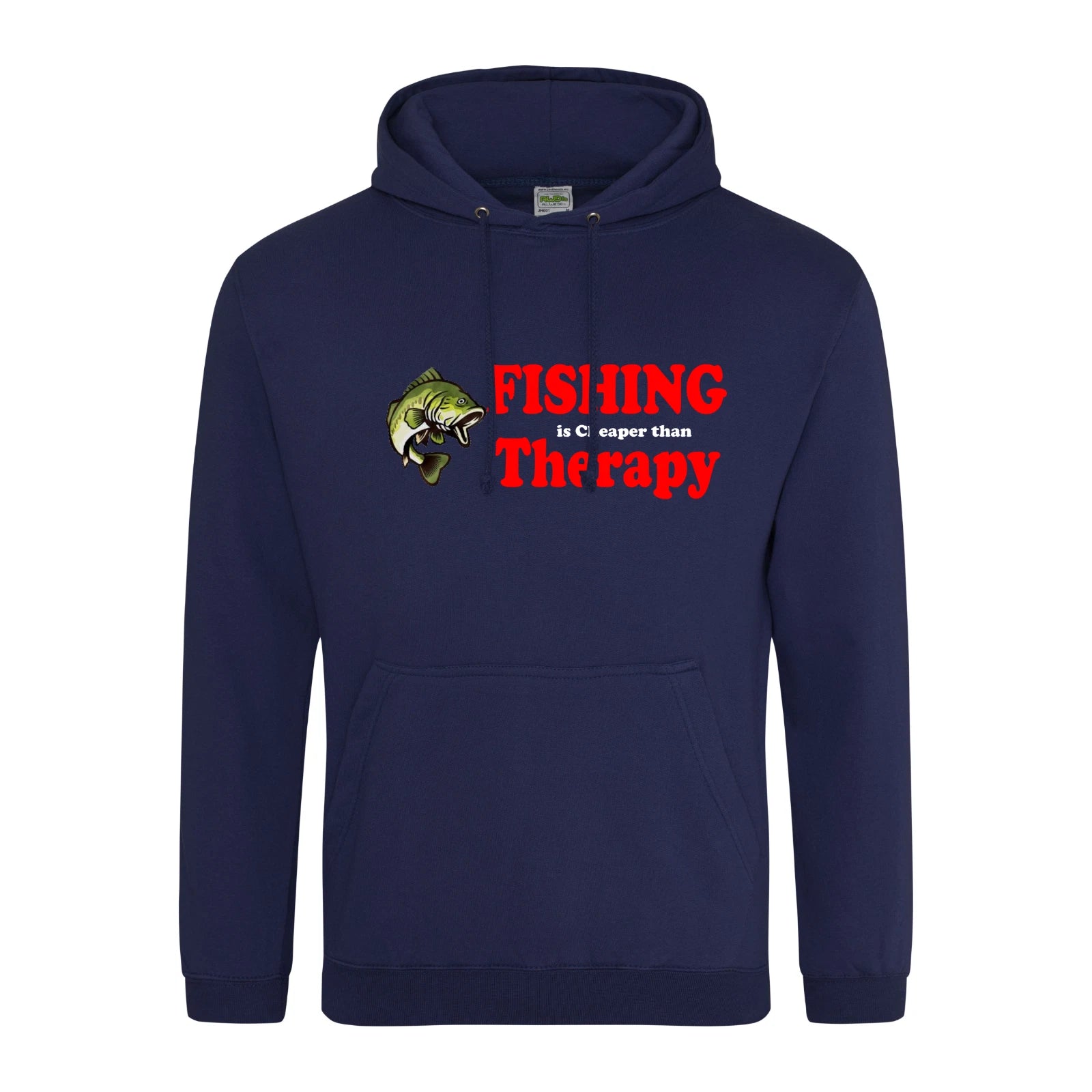 Humorous Funny Fishing Is Cheaper Than Therapy Premium Quality Hooded Sweatshirt