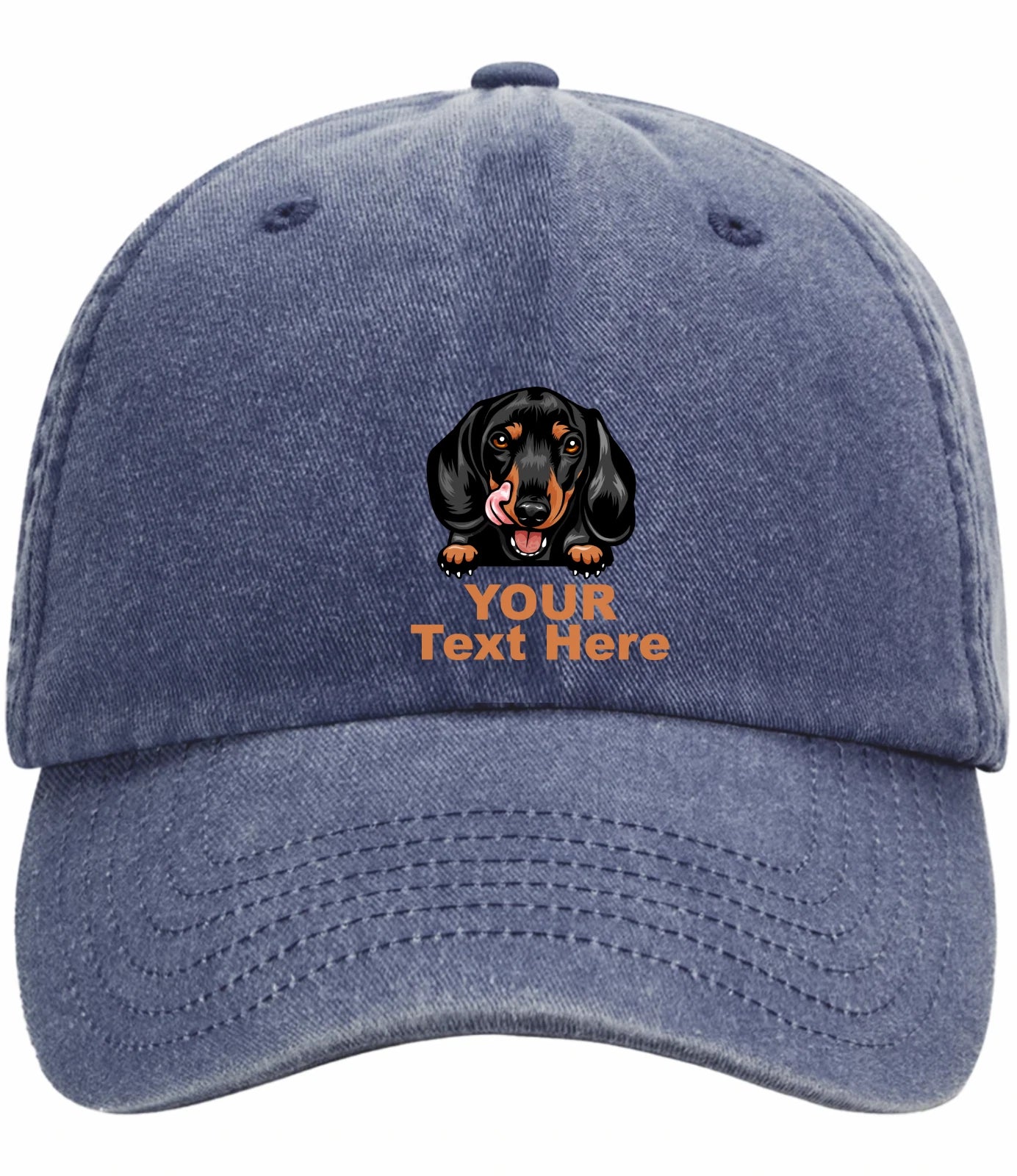 Custom Decorated Dachshund Image Vintage Low Profile Baseball Cap