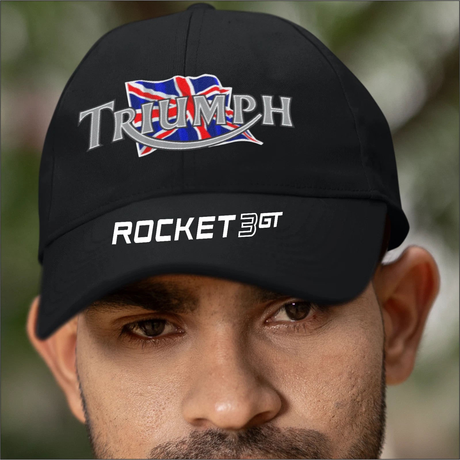 Retro Classic Vintage Triumph Rocket 3GT Motorcycle Peak Logo Biker Baseball Cap