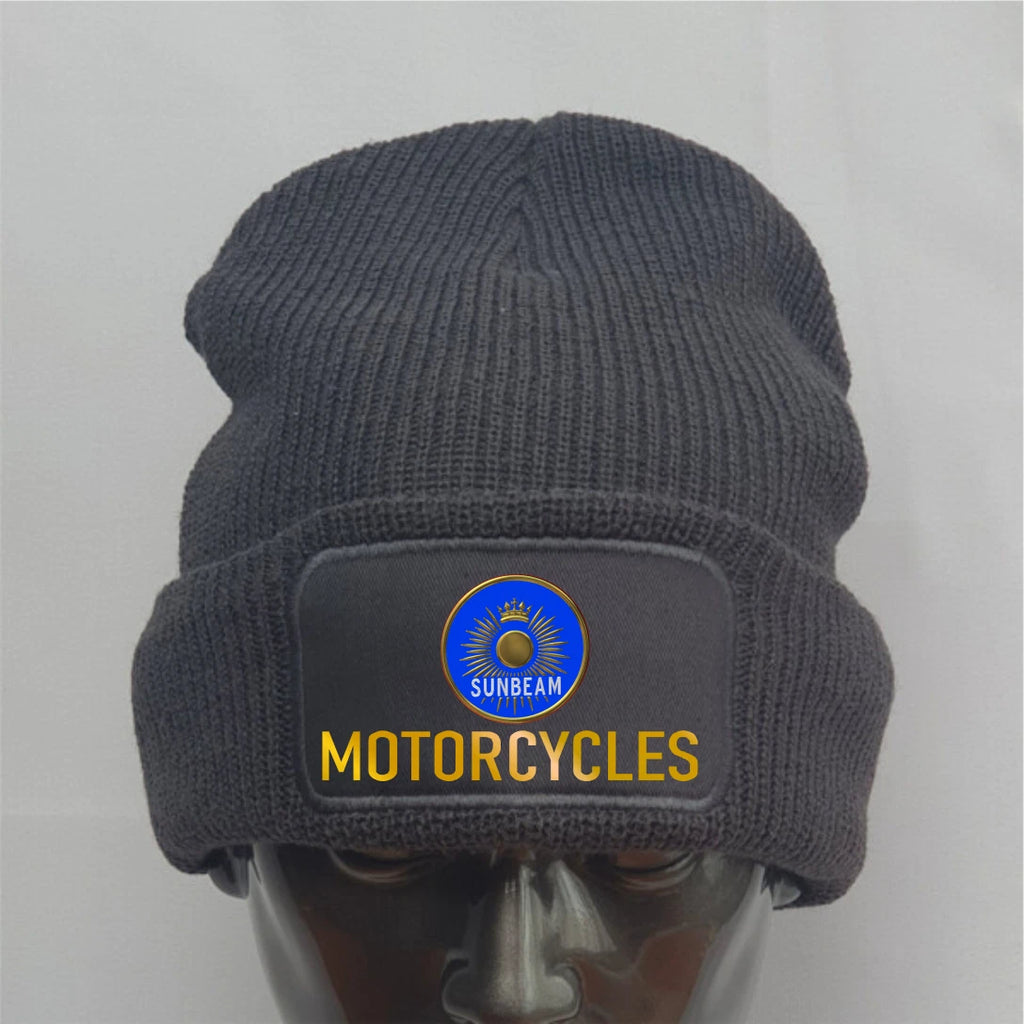 Retro Vintage English Sunbeam Motorcycle knitted Premium Quality Beanie Hat