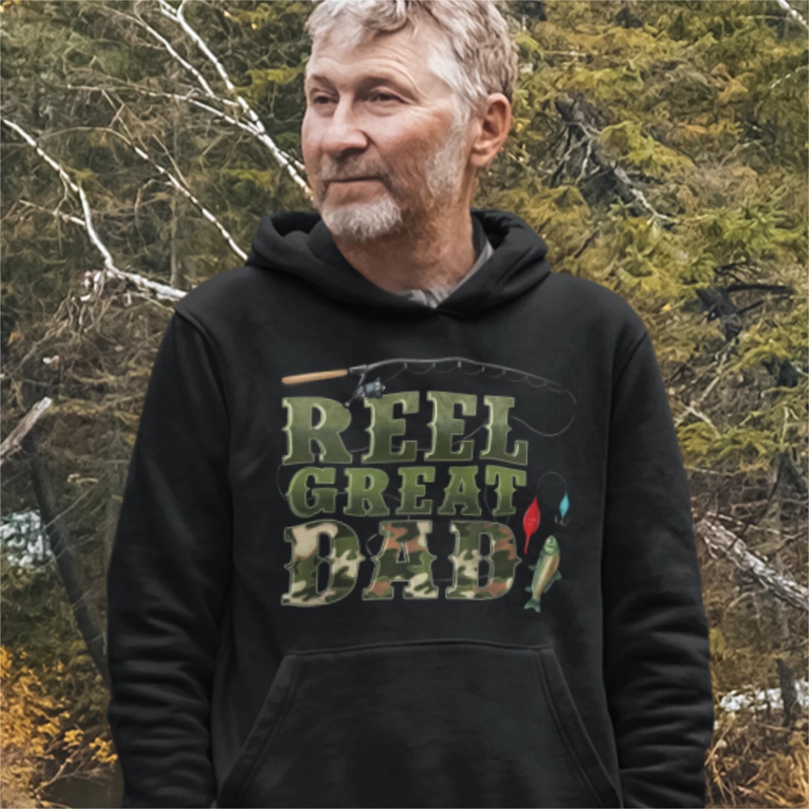 Humorous Fishing Angling Reel Great Dad Image Quality Hooded Sweatshirt