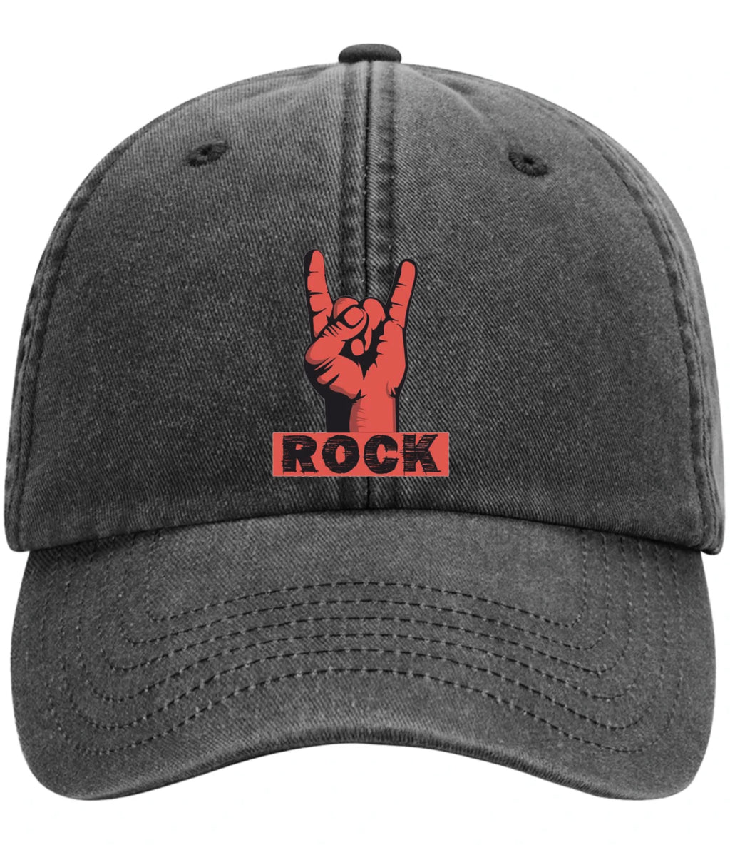 Retro Classic Rock On Relaxed Low Profile 5 Panel Vintage Baseball Cap