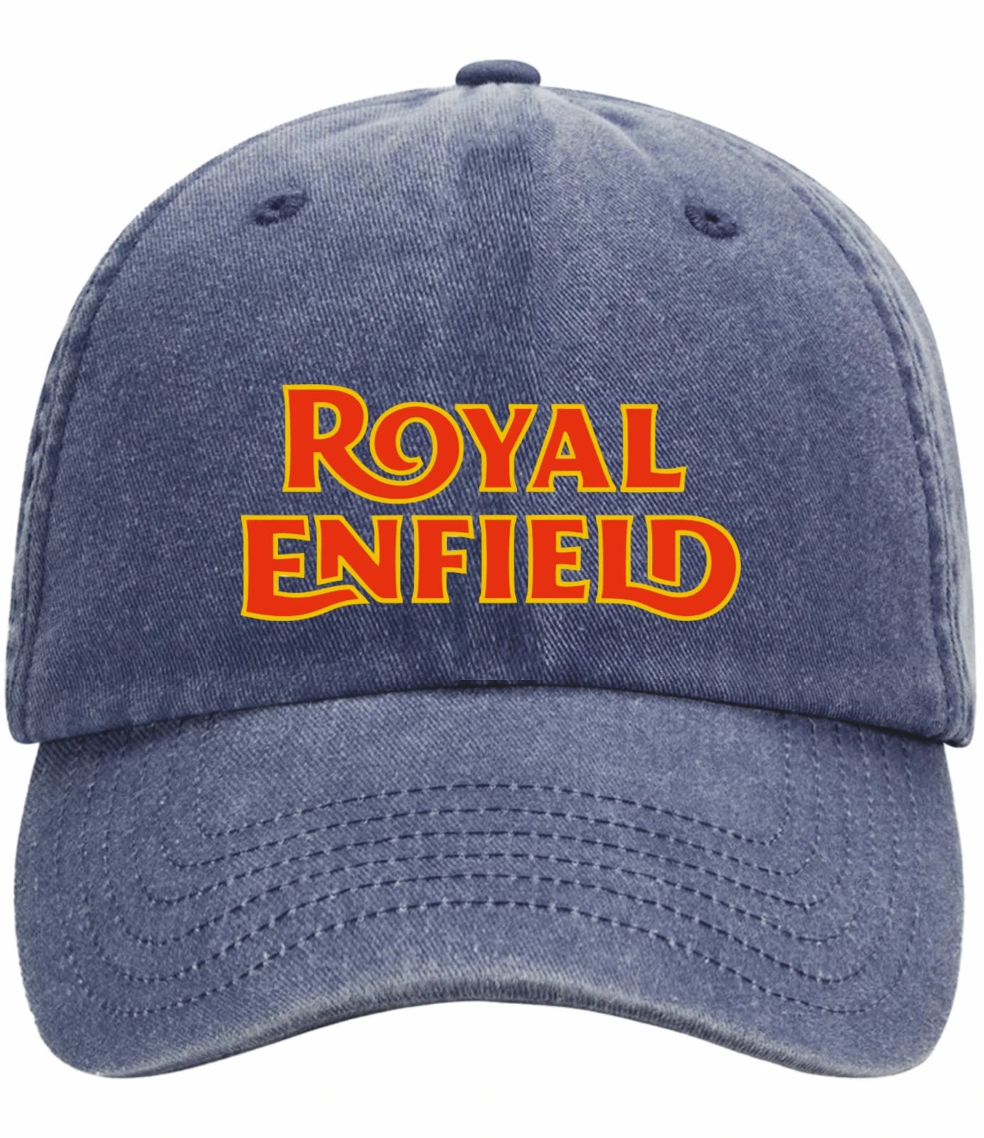 Retro Classic Royal Enfield Motorcycle Logo Relaxed 5 Panel Vintage Baseball Cap