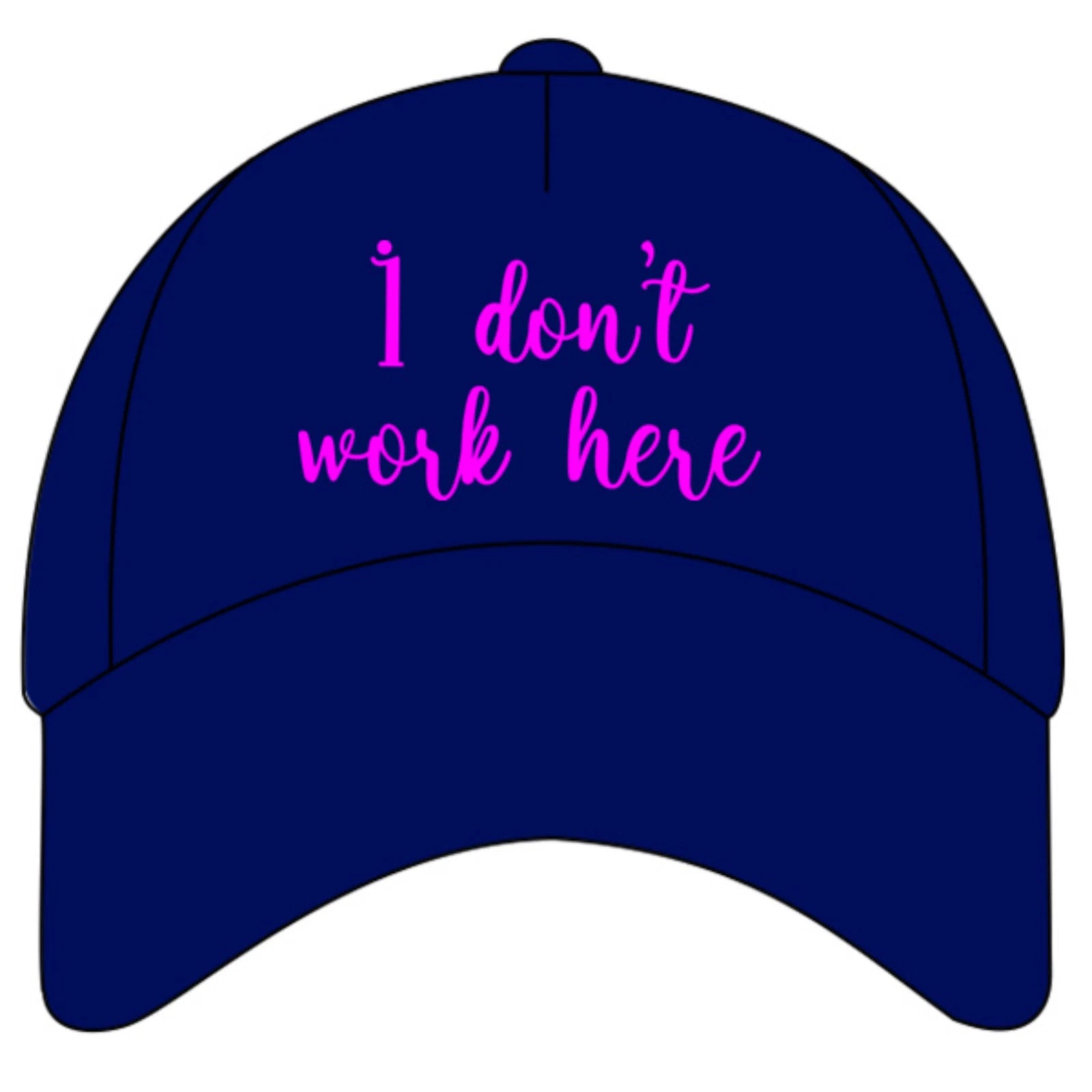 Funny Humorous 'I Don't Work Here' text Quality Baseball Cap
