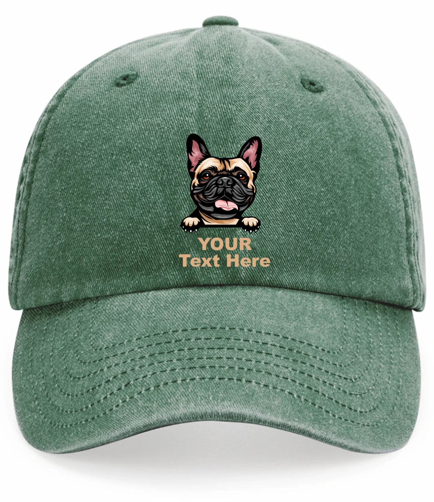 Custom Decorated French Bulldog Image Vintage Low Profile Baseball Cap