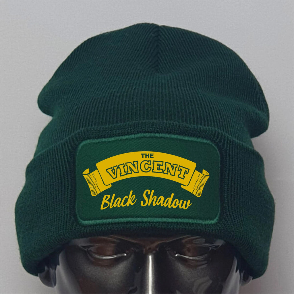 Retro  English Marque Vincent Black Shadow Logo Motorcycle Biker Beanie Hat