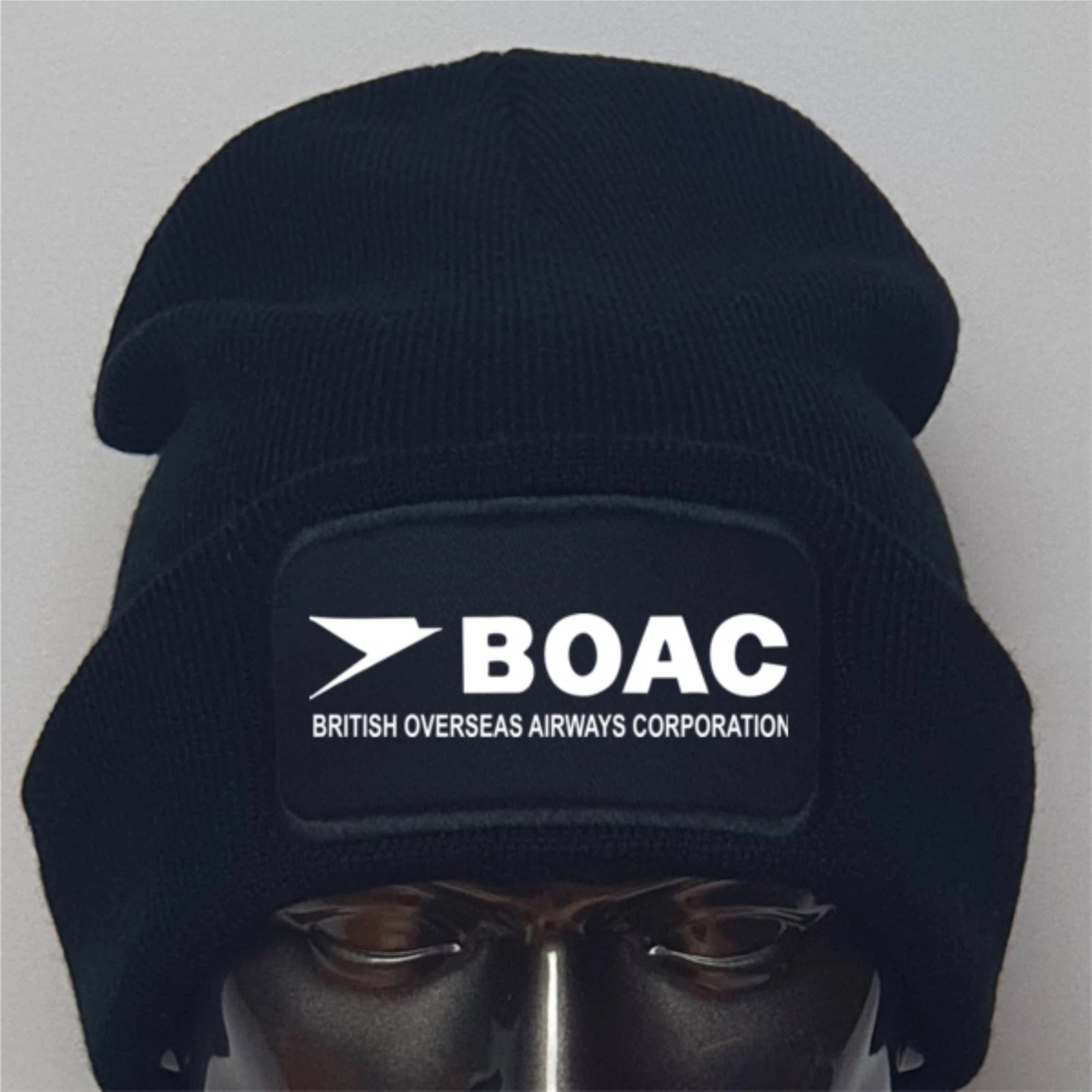 Retro Vintage BOAC Aviation knitted Premium Quality Beanie Hat