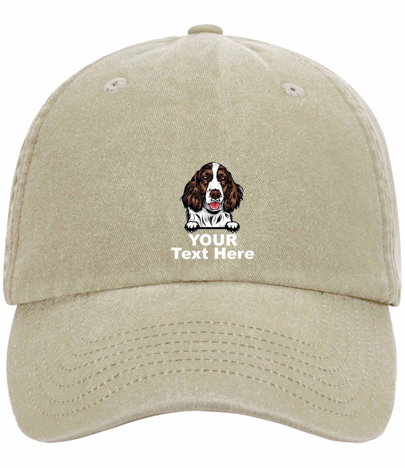 Custom Decorated Springer Spaniel Image Vintage Low Profile Baseball Cap
