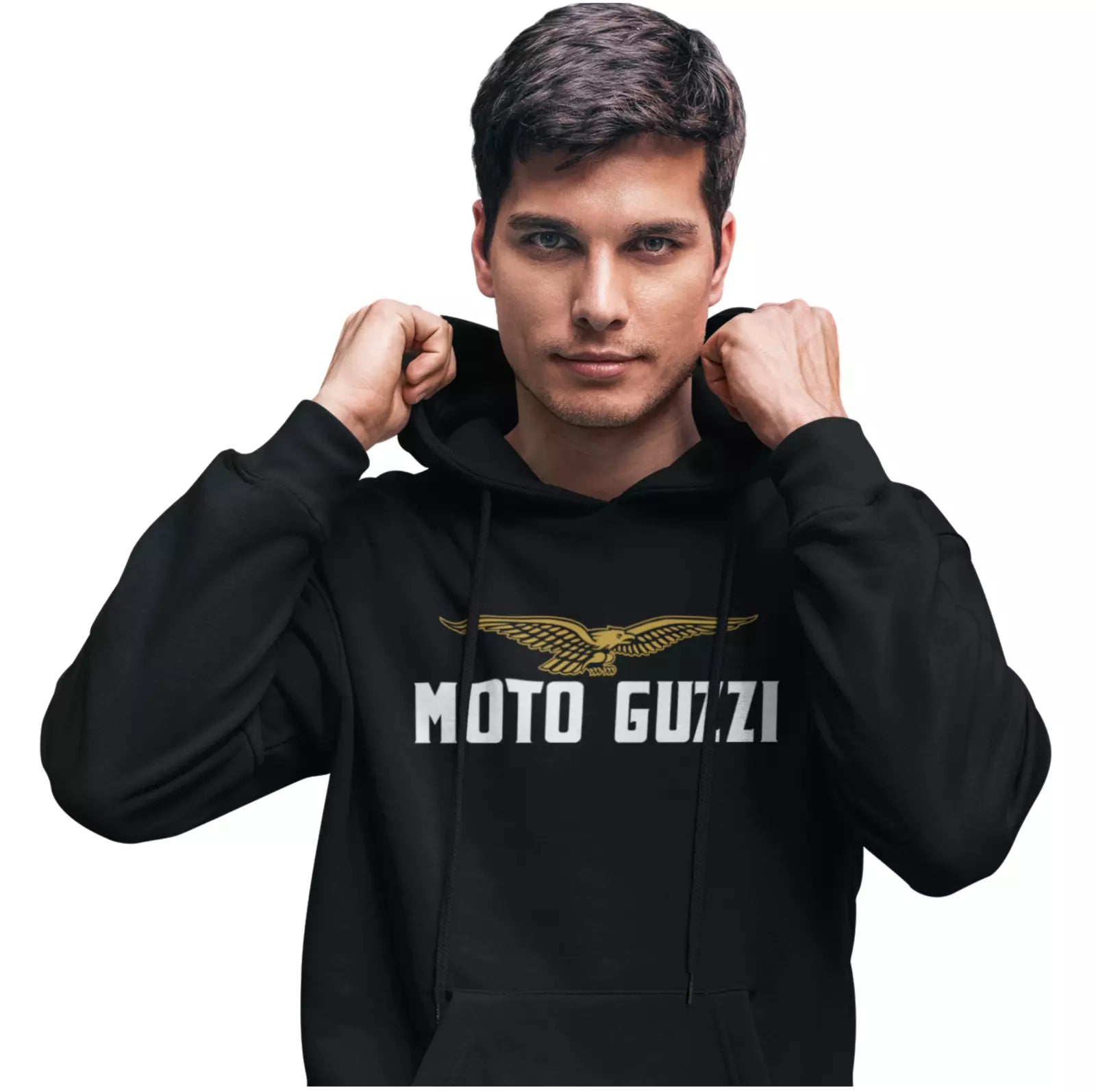 Vintage ClassicMoto Guzzi Gold Eagle Motorcycle Biker Premium Hooded Sweatshirt