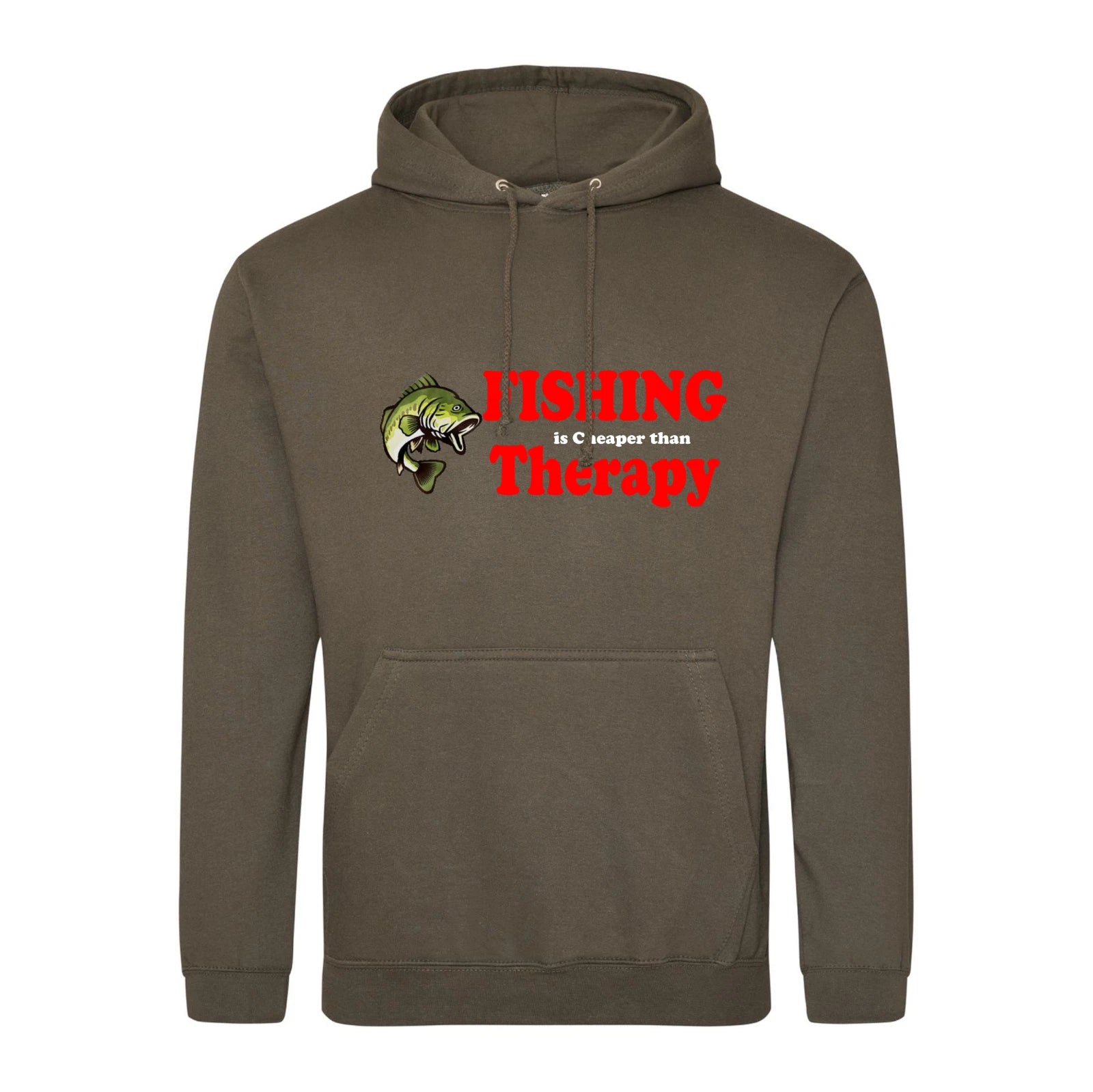 Humorous Funny Fishing Is Cheaper Than Therapy Premium Quality Hooded Sweatshirt