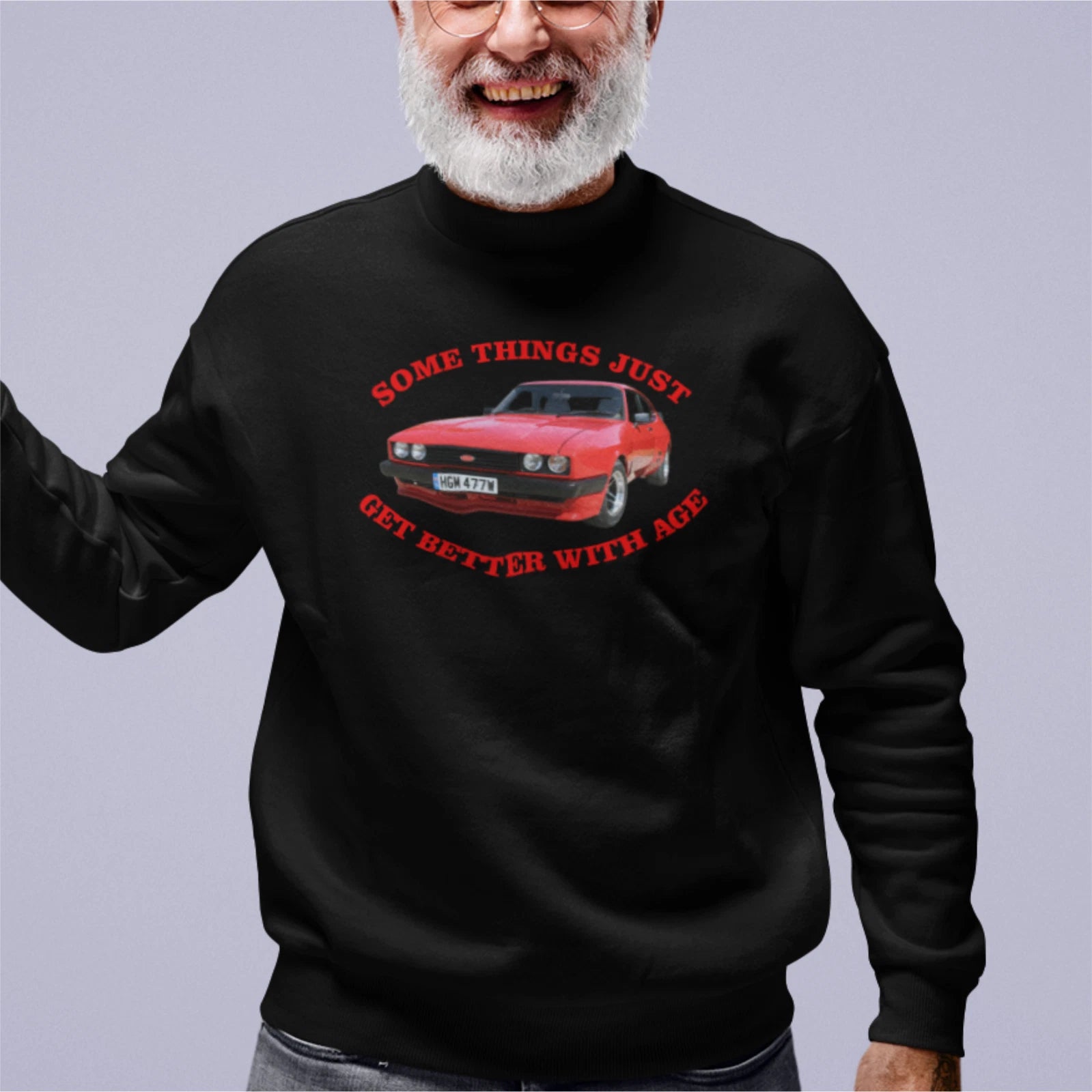 Retro Capri Image Better With Age text Birthday Gift Premium Quality Sweatshirt