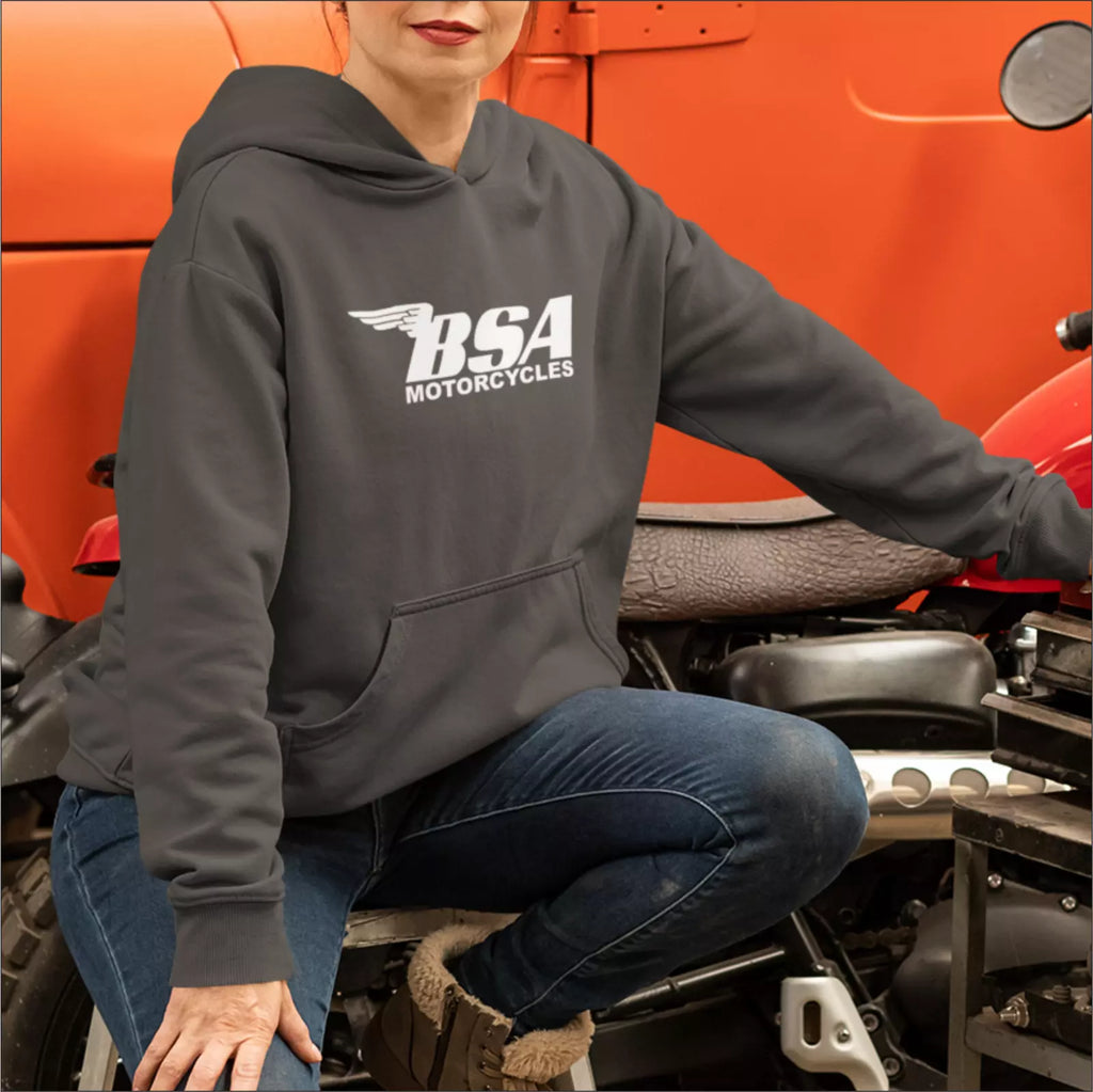Signature Apparel - retro-vintage-classic-english-bsa-motorcycle-biker-premium-hooded-sweatshirt