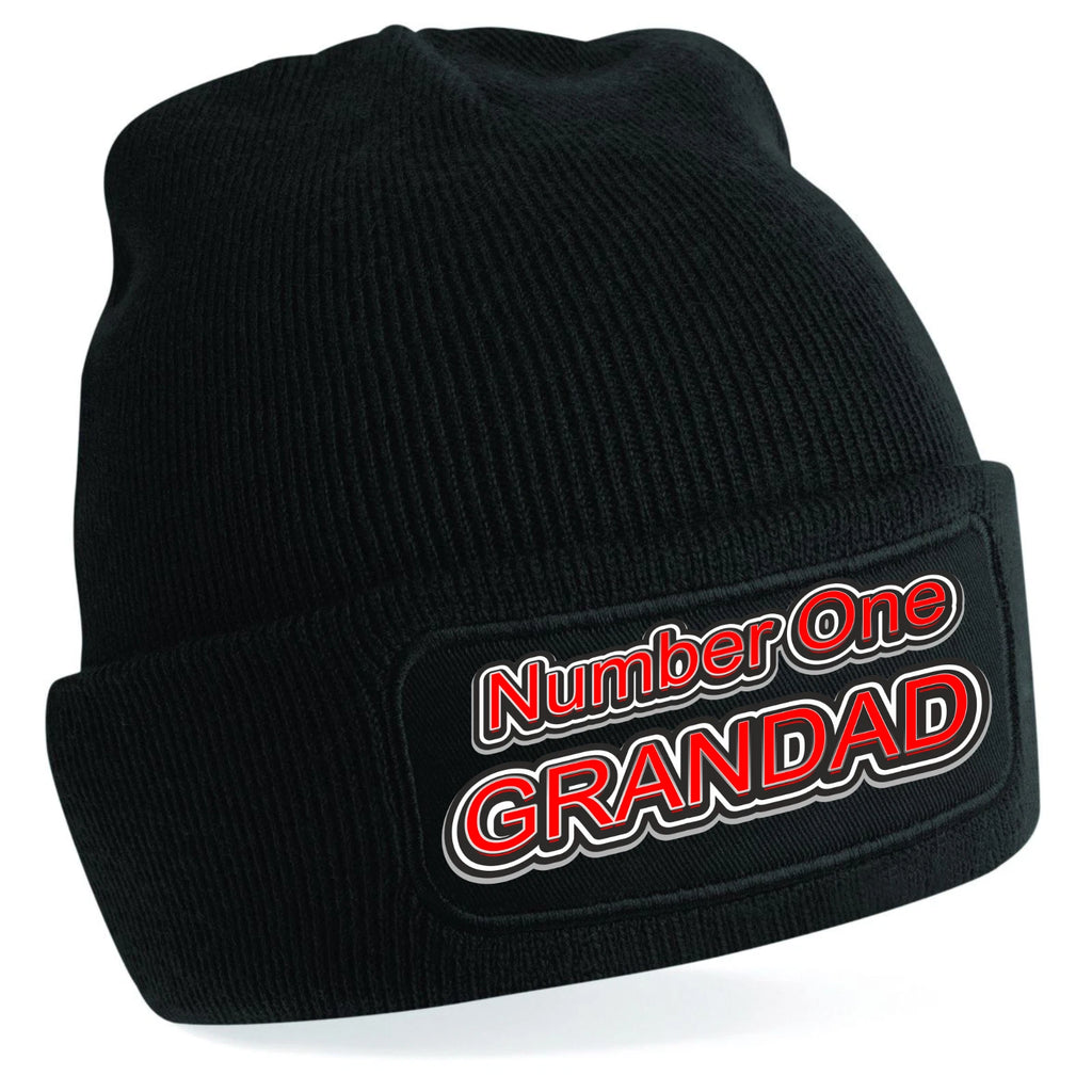 Number One Grandad text original warm beanie knitted Premium Quality Beanie Gift
