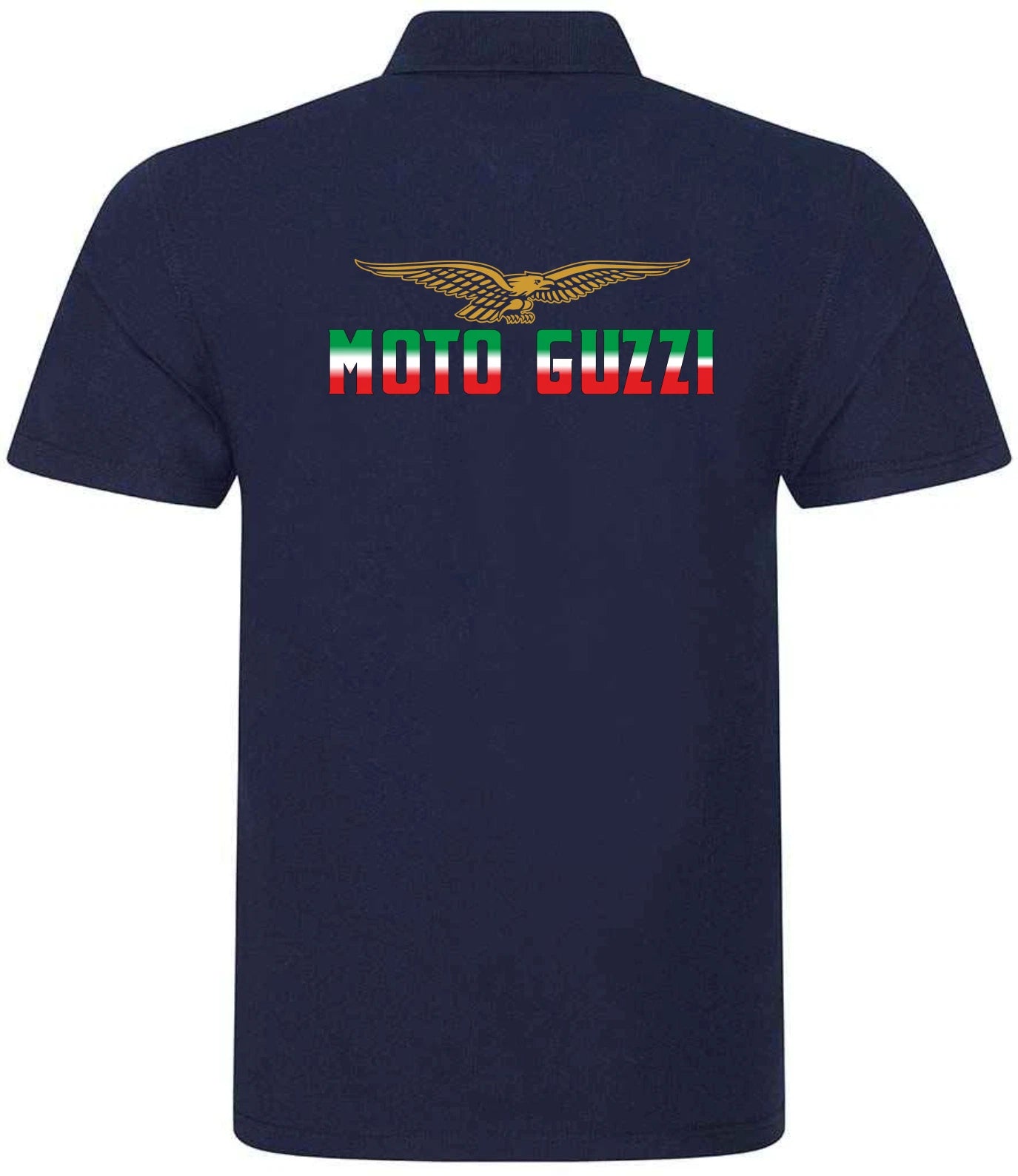 Retro Classic Moto Guzzi Flag Colours Motorcycle Premium Quality Poloshirt.