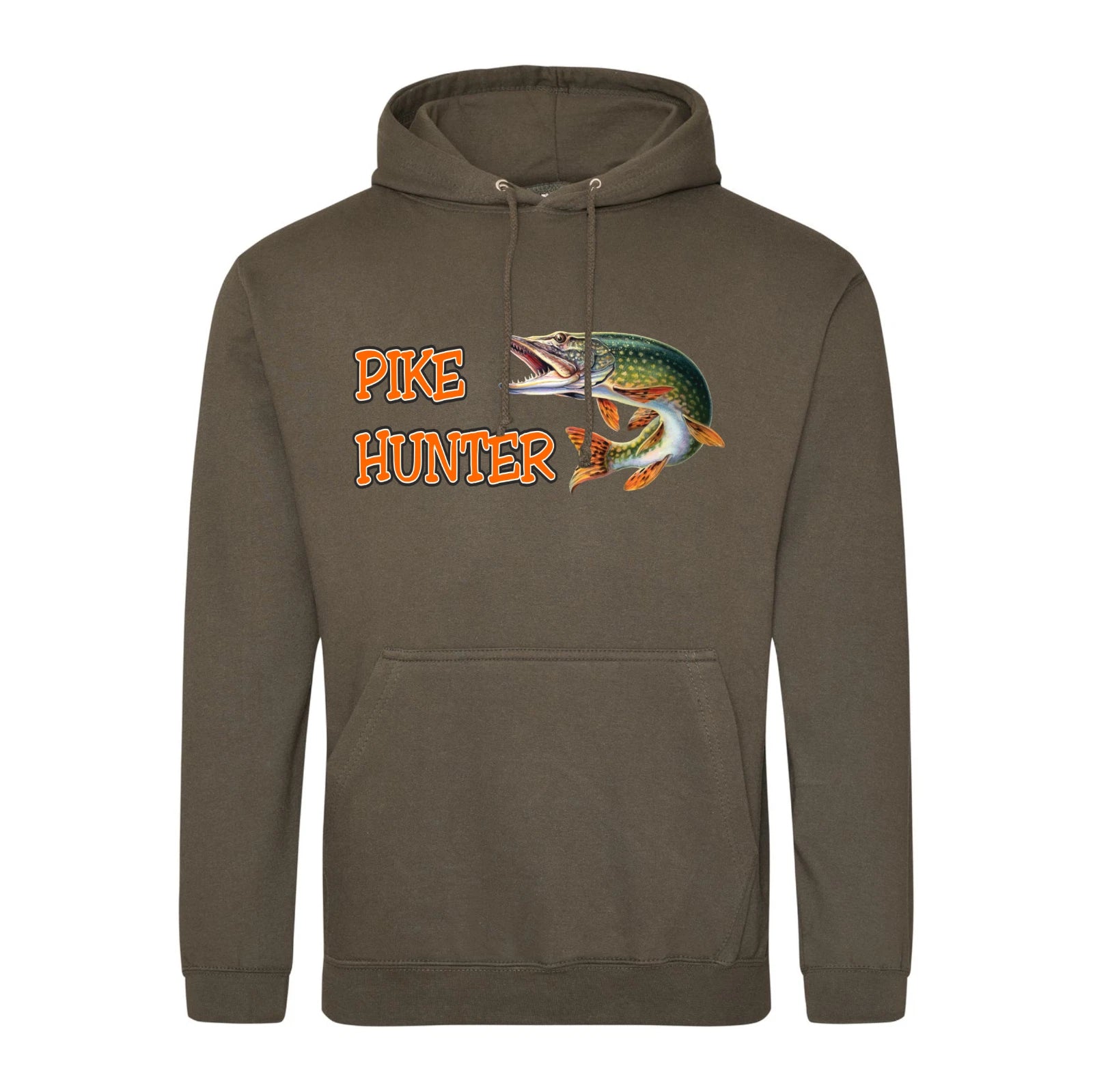 Humorous Funny Fishing Pike Hunter Image Premium Quality Hooded Sweatshirt