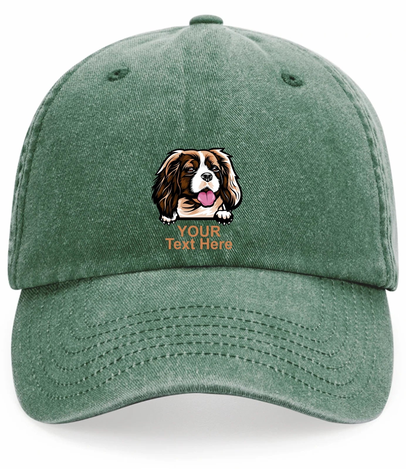 Custom Decorated King Charles Spaniel Image Vintage Low Profile Baseball Cap